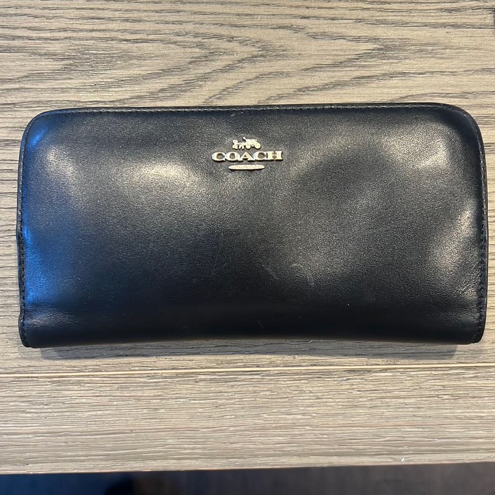 Authentic Coach Leather Wallet Black